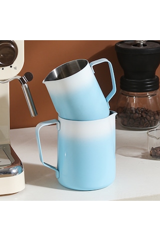 Geeroyoo 304 Paslanmaz Çelik İçin Kahve Çiçekleme Kupa, 350ml Renkli Gradyan, Ev Ve Kafe Kullanıma Uygun Süt Köpük Kasesi Diğer