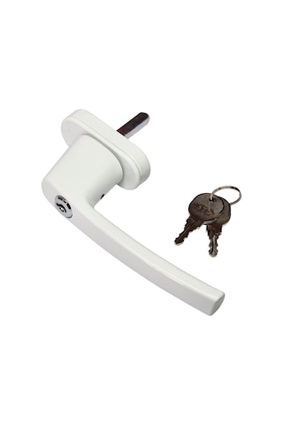 Anahtarlı Kilitli İspanyolet Pvc Pencere Kapı Kolu Çocuk Güvenlikli Pimapen Plastik Pen Kulp Beyaz 1adet
