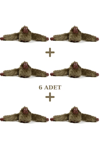 Anıl Bags Maymun Peluş Anahtarlık 6 Adet Haki