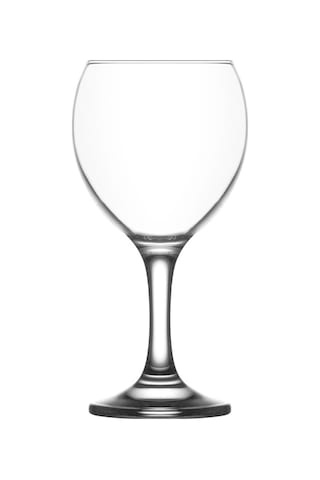 Lav Misket Cam Kırmızı Şarap Kadehi 6'lı 260 ml Ayaklı (Meşrubat Bardağı)