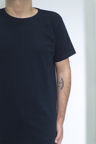 Santa Dmctekstil Erkek Düz Spor Kesim Dar Kalıp Bisiklet Yaka Battal T-shirt Lacivert