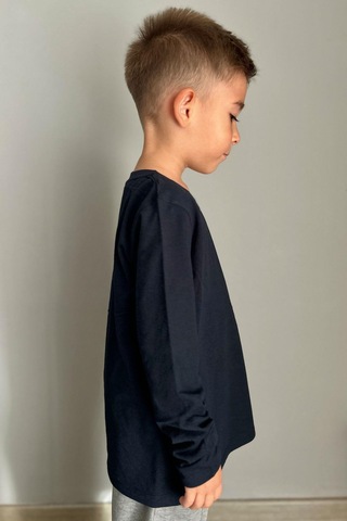 Breeze Erkek Çocuk Uzun Kollu Tişört Basic 5-14 Yaş, Lacivert Lacivert