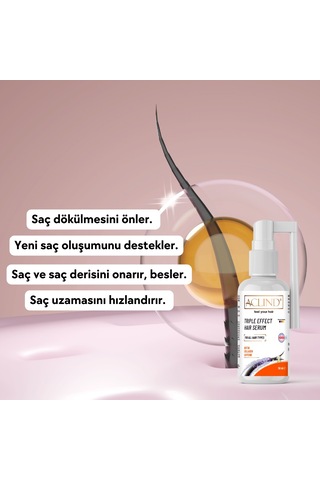 Aclind Kadın Saç Dökülme Karşıtı Şampuan 300 ML + Saç Kremi 250 ML + Serum 50 ML