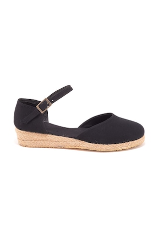 Star Tombis Gerçek Elişi Hasır 3cm Topuklu Bantlı Günlük Kız Çocuk Espadril Handmade Siyah