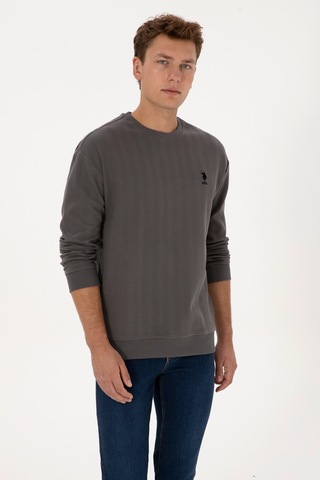U.S. Polo Assn. Erkek Comfort Fit Bisiklet Yaka Antrasit Sweatshirt 50317050-VR006