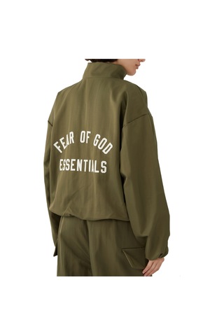United Colors Of Benetton Fear Of God Doku Desenli Naylon Spor Ceket Yeşil