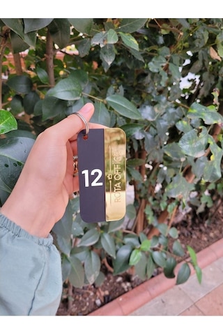 12 Adet Kişiselleştirilebilir Anahtarlık, Otel, Pansiyon, Yurt, Butik Otel, Bungalov Otel Siyah