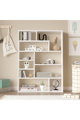 Keemon Kitaplık 124cm Beyaz Kee1-w Beyaz