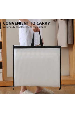 Lemestar 2 Adet Peva 180x60cm Gelinlik Koruması - Su Geçirmez, Katlanabilir, Sıkma Önleyici, Askı Tasarımı, Kaliteli Depolama Çantası Beyaz