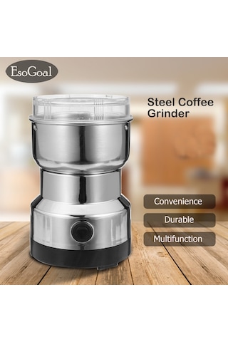 Esogoal Çelik Kahve Öğütücü Paslanmaz Çelik Ev Elektrikli Kahve Makinesi Öğütücü Baharat Kahve Çekirdeği Elektrikli Cezve 46565995