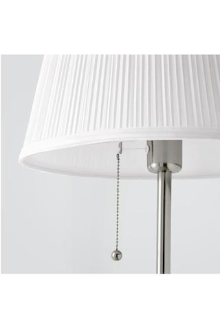 Yer Lambası Abajur,IKEA Beyaz-Metal Gümüş Rengi MeridyenDukkan Ma