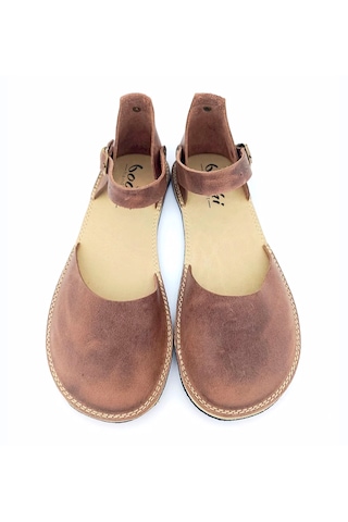 Bodhi Handcraft Kadın Barefoot Hakiki Deri Minimalist Günlük Sandalet El İmalatı Vizon