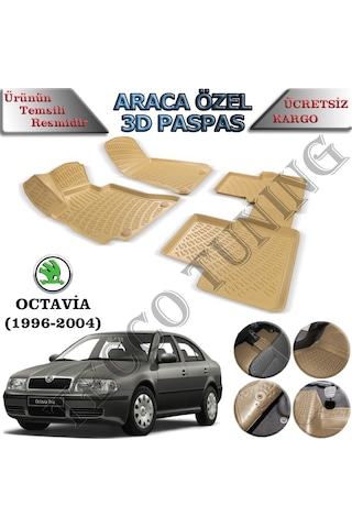 Rizline Skoda Octavia 1999-2004 3D Bej Havuzlu Paspas
