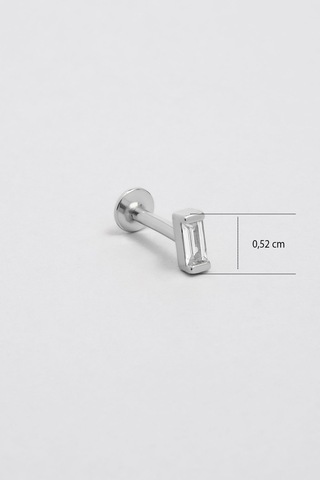 Baget Işıltısı 18 Ayar Beyaz Altın Kaplama Gümüş Tragus-helix Piercing Beyaz