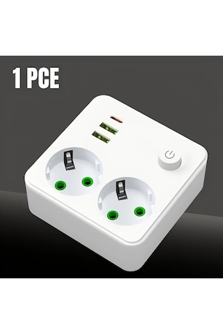Beyaz Ql-86u 5-eu Prizli Güç Şeridi Çoklu Seviyeli Adaptör, Masaüstü/duvar Adaptörü. Yatak Odası Güç Şeridi/mutfak Güç Şeridi/oturma Odası Güç Şeridi