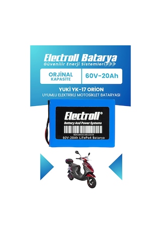 Yuki Yk-17 Orion Uyumlu Batarya Standart Kapasite Lifepo4 60v 20ah Elektrikli Motosiklet Bataryası