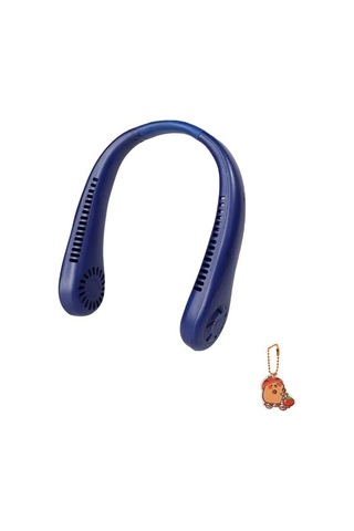 Cacao1 Adet Fan 1200mah Yeni Mini Boyun Taşınabilir Bıçaksız Asılı Boyun Şarj Havası Soğutucusu 3 Hızlı 5272 Mavi