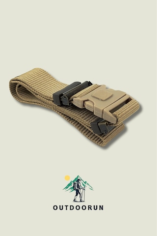 Outdoorun Bej Delikli Outdoor Örme Kemer Bej