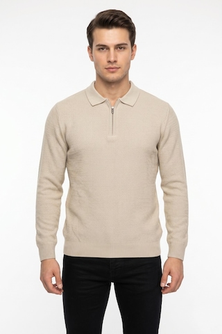 Foterman Erkek Spor Polo Yaka Mevsimlik Kazak Bgl-st05443 Taş Melanj
