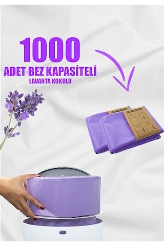 Korbell 16 Lt Çöp Kutuları İle Uyumlu 1000 Bebek Bezi Kapasiteli Lavanta Kokulu Yerli Çöp Poşeti