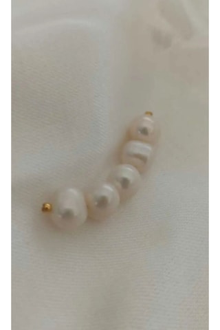 24k Altın Kaplama Hayalet İp Gerçek İnci Zarif Kolye Beyaz