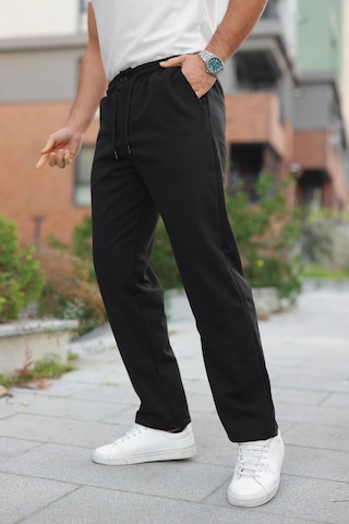 Vento Elegante Siyah Jogger Pantolon Fermuarlı Siyah Renk