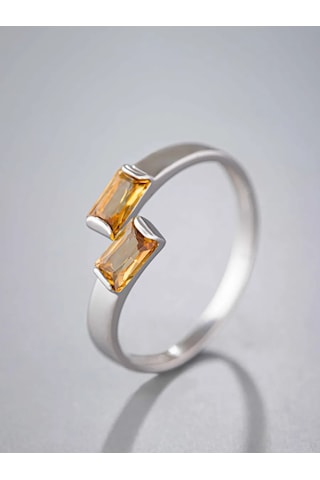 Uvelirnye Tradicii Doğal Sitrin Taşlı 925 Ayar Gümüş Yüzük 217089779 Gri