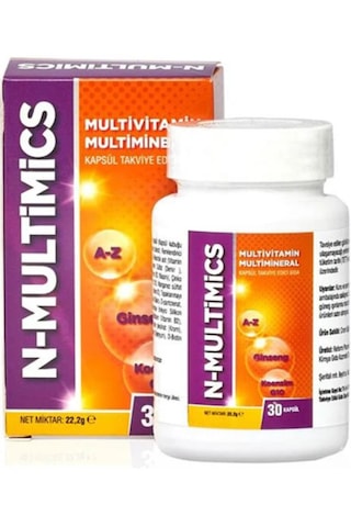 N-Multimics Multivitamin ve Multimineral İçeren Takviye Edici Gıda 30 Kapsül