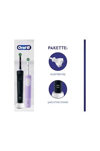 Oral-B Vitality Pro Elektrikli Diş Fırçası Lila - Siyah 2'li