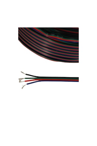 4 Pin Jst Elektrik Kablosu 4'lü Rgb Şerit Led Kablo 3x0,22mm Kalaylı %100 Bakır Kordon Kablo 100m
