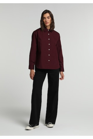 Colin's Colins Boyfriend Fit Shirt Neck Düz Kadın Bordo Uzun Kol Gömlek Cl1081481 Q1.v1 Bur