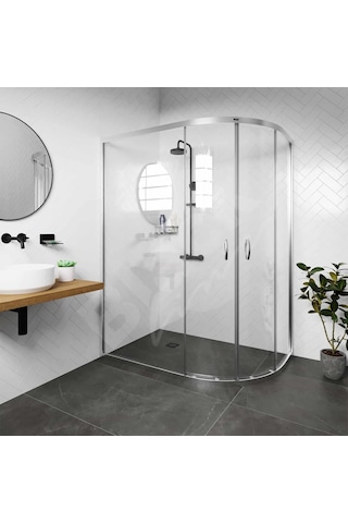 Blackline Asimetrik Oval 5Mm Temperli Duşakabin H:190 90 x 120 CM