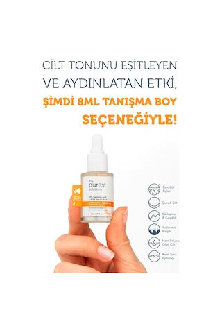The Purest Solutions Canlandırıcı ve Antioksidan Etkili C Vitamini Serum Seti: 30 ml Serum + 8 ml Tanışma Boy