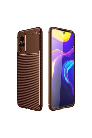 Vivo V21 Kılıf Zore Negro Silikon Kapak Kahverengi