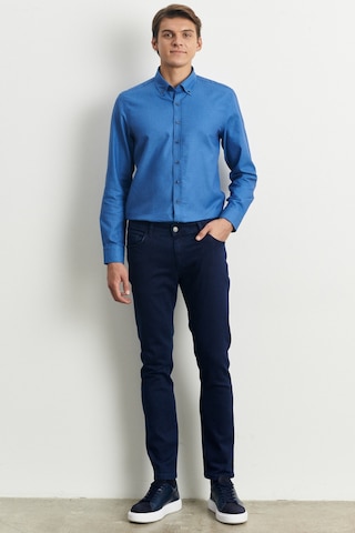 AC&Co / Altınyıldız Classics Erkek İndigo Slim Fit Dar Kesim Magic Denim Esnek Jean Kot Pantolon 4A0123100108IND34 İndigo