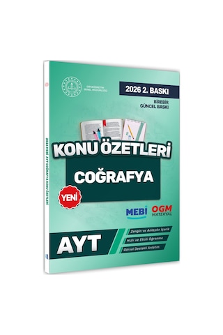 2026 YKS-AYT MEBİ-OGM Coğrafya Pratik Konu Özet Kitabı RENKLİ A4 Boyut Görsel Destekli BASKI ÜCRETİ
