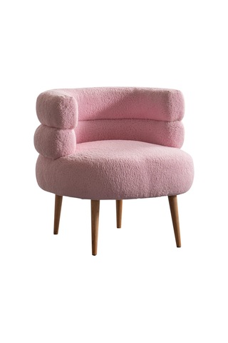 Barel Özel Tasarım Çay Seti, Berjer Ve Puf Ofis Balkon Cafe Bahçe Salon Mobilyası 2 Li Takım Pembe Pembe