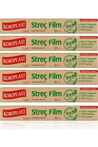 Koroplast Doğal Streç Film 25 Mt X 6 Paket