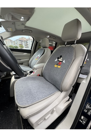 Terletmez Keten Mickey Mouse Oto Koltuk Minderi 7 Parça - Desenli Cepli Mickey Mouse Seti