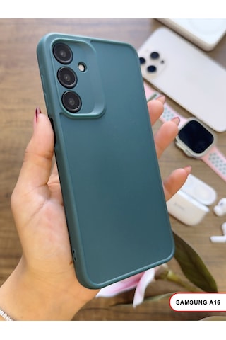 Samsung Galaxy A16 Uyumlu Kamera Korumalı Darbeye Dayanıklı Renk Atmayan Keep Silikon Kılıf Haki