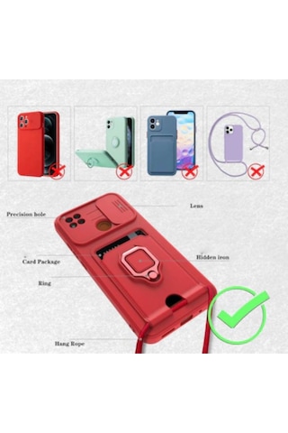 General Mobile Gm 22 Sürgülü Ipli Kartlik Yüzüklü Silikon Kilif 550006657
