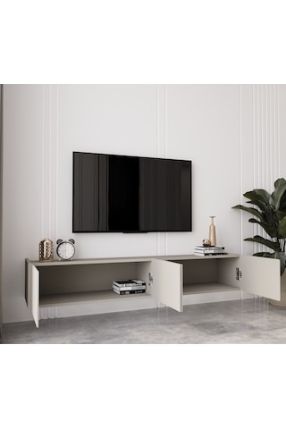 Capella Kumtaşı Rengi Mdf 4 Kapak Duvara Monte 160 Cm Tv Ünitesi