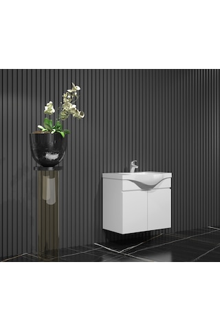 Yıldız 55 Banyo Alt Dolap Beyaz Mdf Beyaz