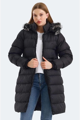 Slazenger Garlic In Kadın Puffer Uzun Şişme Mont Siyah