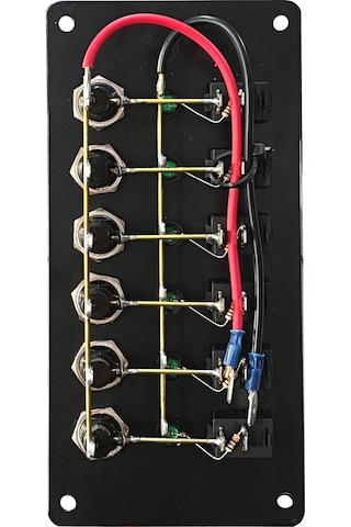 Sealux Marine 6 Anahtarlı Switch Panel Dikey 12-24V Sigorta Panel