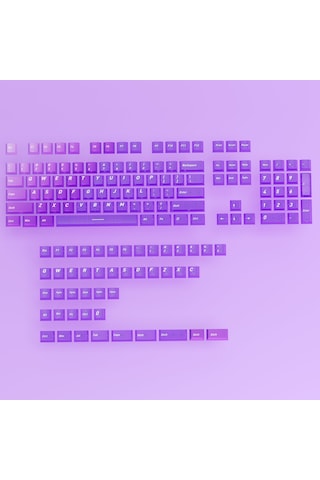 Mekanik Klavye Keycaps Rgb Şeffaf Gaming Pbt Tuş Takımı Mor
