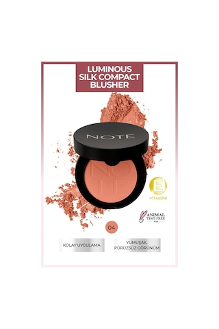 Note Cosmetique Luminous Silk Compact Blusher Toz Allık - 04 Soft Peach