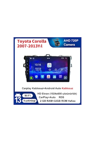Toyota Corolla 2007-2013 Yıl 2gb Ram 32gb Rom Android Multimedya