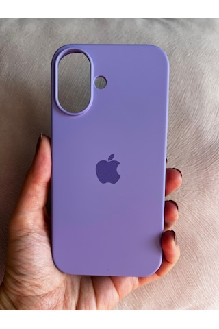 Apple Uyumlu iPhone 16 Logolu İçi Kadife Silikon Lansman Kılıf