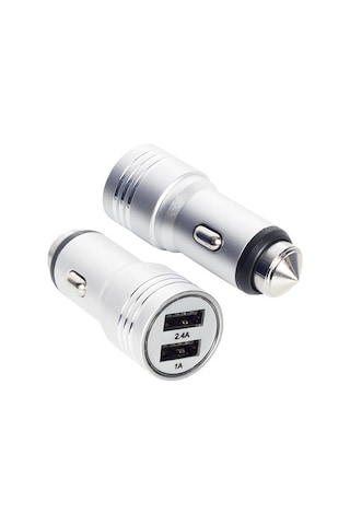 Powerway X-633 Çift Usb Li 3.1 Amper Metal Çakmaklık Araç Şarj Cihazı Standart